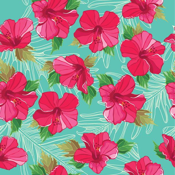 Seamless floral pattern, hand-drawing. Vector illustration. - Vector, Image