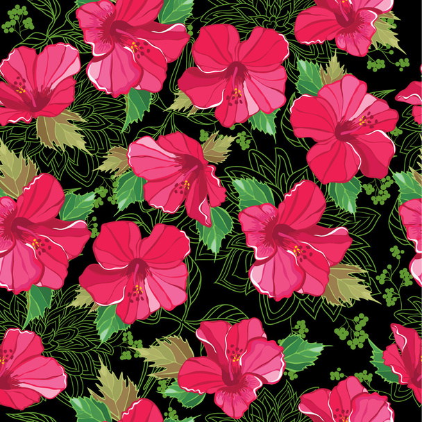 Seamless floral pattern, hand-drawing. Vector illustration. - Vettoriali, immagini