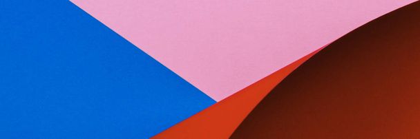 Renkli arka plan. Mavi, pembe ve kırmızı renk kağıt geometrik şekiller - Fotoğraf, Görsel