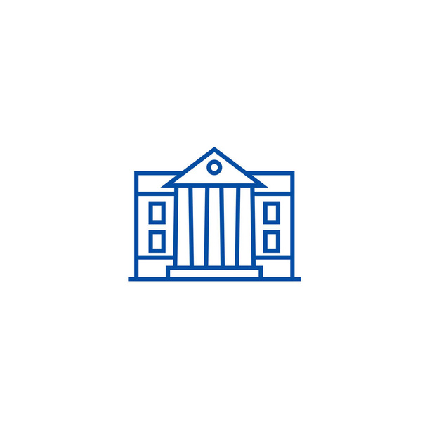 Museum,parliament line icon concept. Museum,parliament flat  vector symbol, sign, outline illustration. - Vector, Image