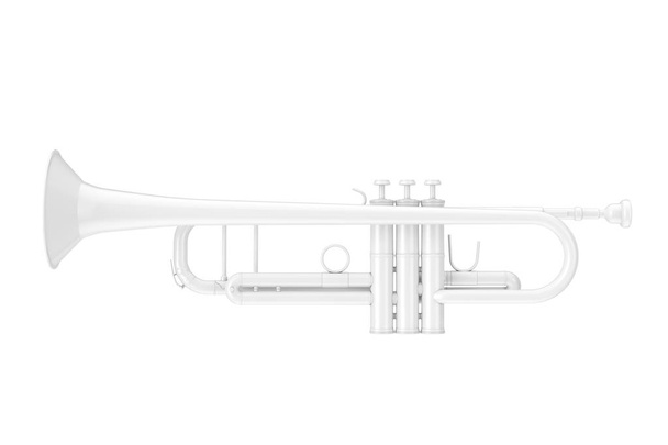 Valkoinen trumpetti Clay Stylessä. 3d renderöinti
 - Valokuva, kuva