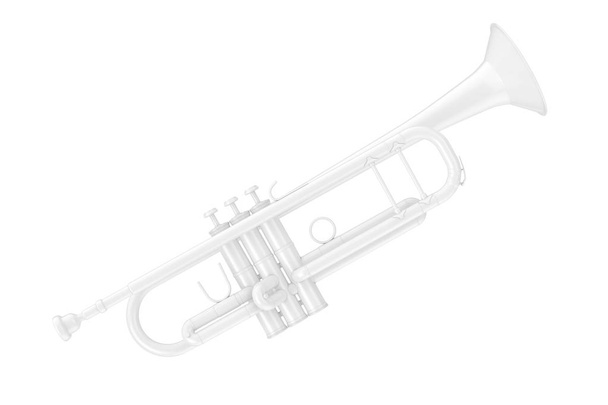 White Trumpet in Clay Style. 3d Rendering - Photo, Image