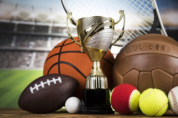 Трофей-переможець, Спортивне обладнання та м'ячі
 - Фото, зображення
