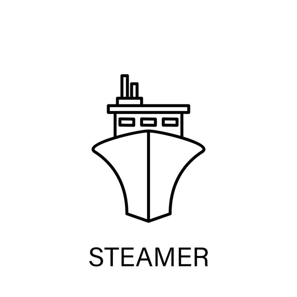 ストリーマー海トランスポートアウトラインアイコン。サインやシンボルは、ウェブ、ロゴ、モバイルアプリ、Ui、Ux に使用することができます - ベクター画像
