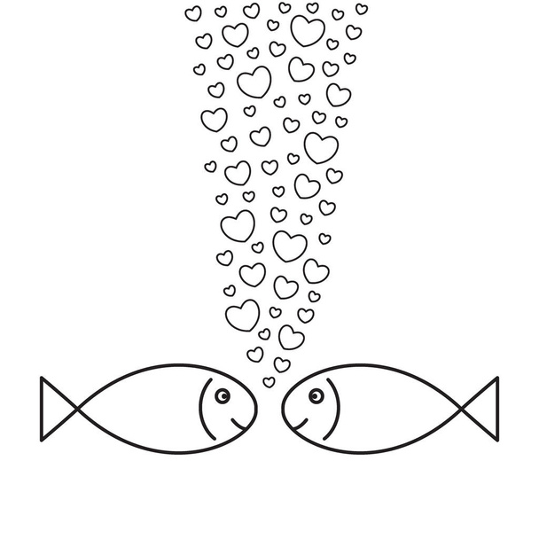 Deux poissons amoureux
 - Vecteur, image