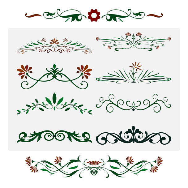 Квітковий дизайн, ізольовані декоративні елементи
 - Вектор, зображення