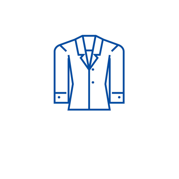 Formal jacket line icon concept. Formal jacket flat  vector symbol, sign, outline illustration. - Vector, Imagen