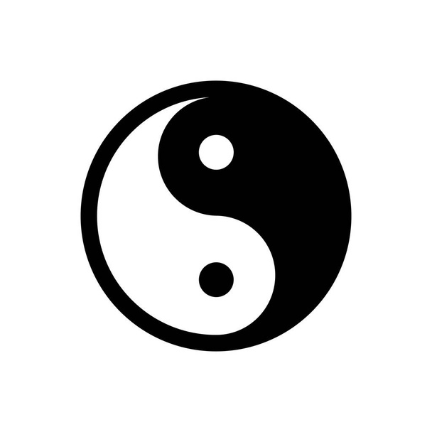 Yin Yang - vector icon. Black and white symbol of harmony and balance. Isolated - Vector, Image