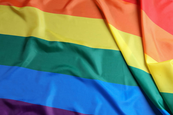 Bright rainbow gay flag as background. LGBT community - Foto, imagen