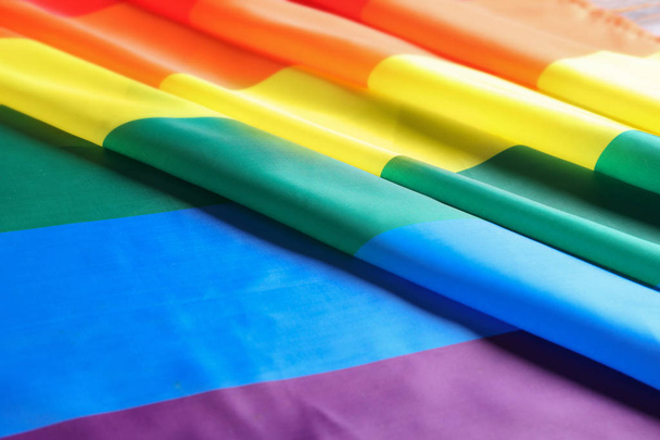 Bright rainbow gay flag as background. LGBT community - Photo, Image