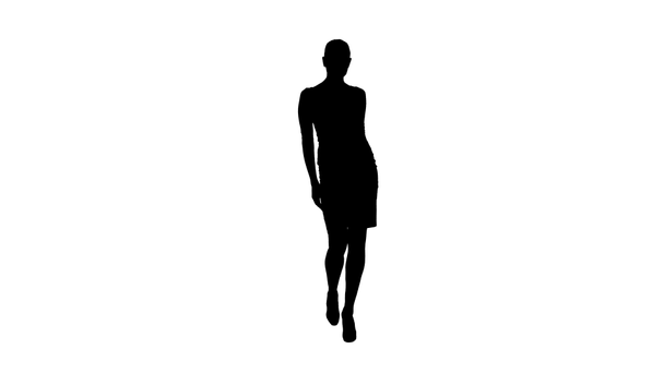 Silhouette Glamour fashion woman brunette walking confidently. - Footage, Video