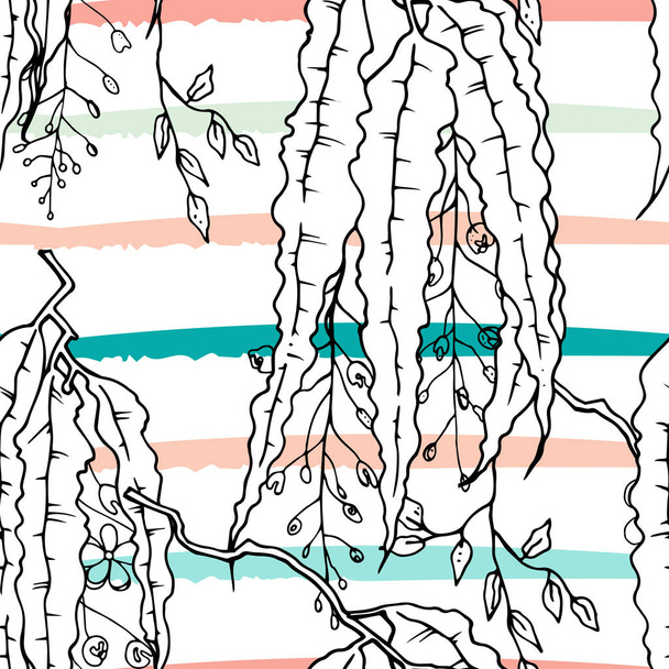 Tropical, modern stripes motif - Vektör, Görsel
