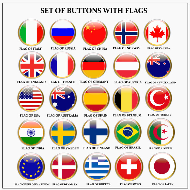 Conjunto de banderas con banderas populares
. - Foto, Imagen