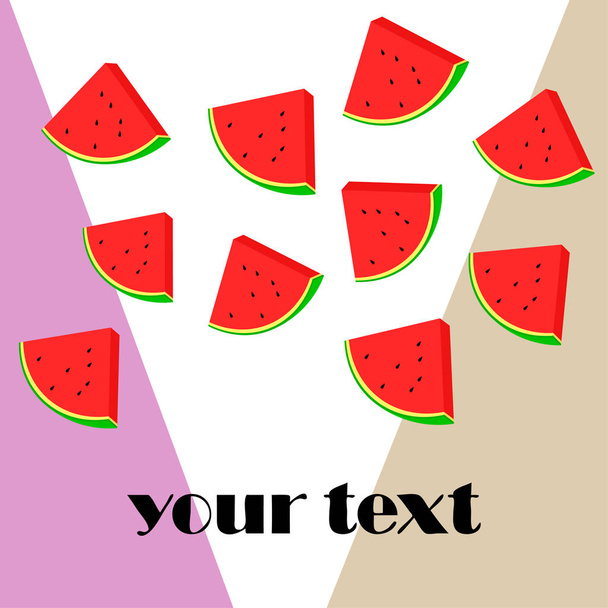 watermelons background with copy space. Vector illustration  - Vektor, kép