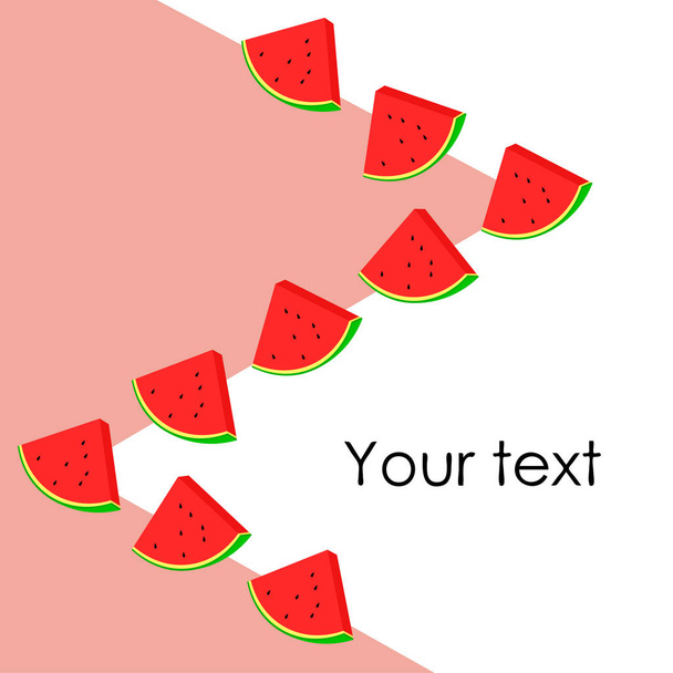 watermelons background with copy space. Vector illustration  - Διάνυσμα, εικόνα