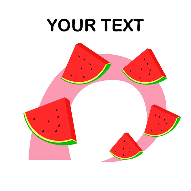 watermelons background with copy space. Vector illustration  - Vektör, Görsel