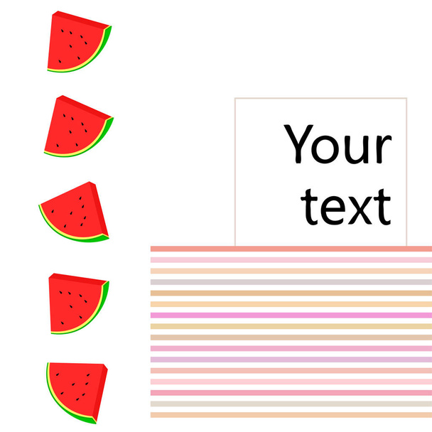 watermelons background with copy space. Vector illustration  - Vektori, kuva