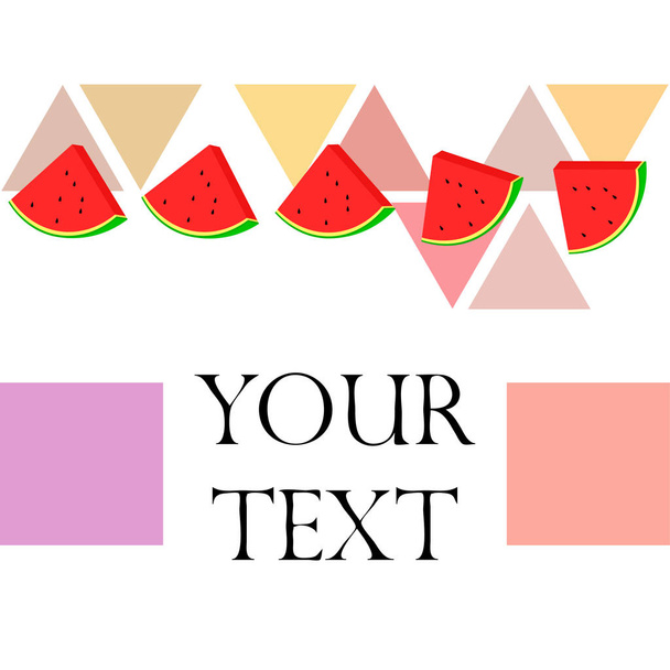 watermelons background with copy space. Vector illustration  - Vector, Image