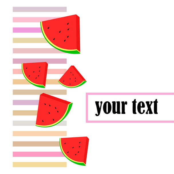 watermelons background with copy space. Vector illustration  - Vektor, obrázek