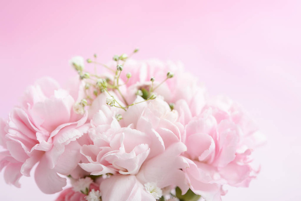 Beautiful bouquet of flowers isolated on pink - Photo, Image