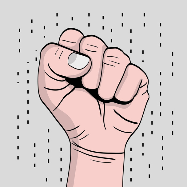 sprong macht hand protest revolutie - Vector, afbeelding