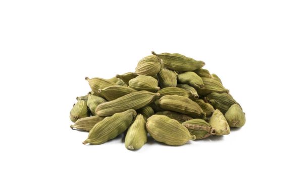 cardamon seeds heap isolated on white background. front view - Photo, Image