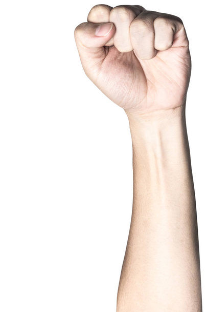 Görünür damarlar kolunu kapatmak ve kırpma yolu ile beyaz bir arka plan üzerinde izole el - Fotoğraf, Görsel