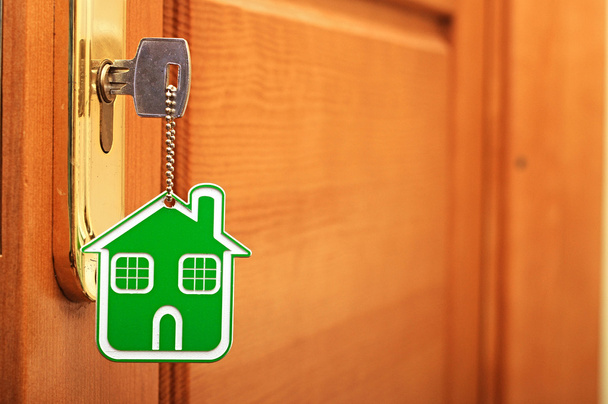 ev ve sopa anahtar deliği anahtar simgesi - Fotoğraf, Görsel