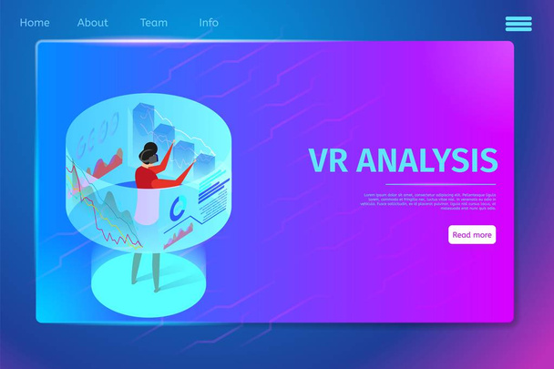 Людина в окулярах VR взаємодіє віртуальної реальності
 - Вектор, зображення