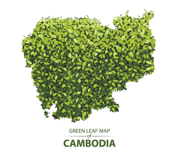 Mapa de hoja verde de Camboya vector ilustración de un bosque es co
 - Vector, Imagen
