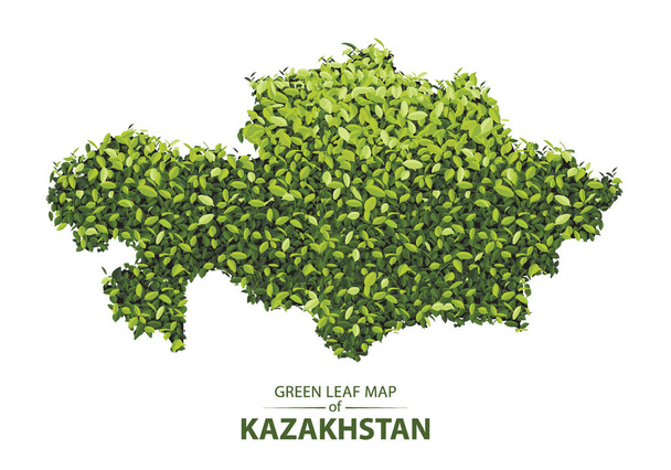 hoja verde mapa de kazakhstan vector ilustración de un bosque es
  - Vector, Imagen