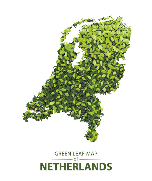hoja verde mapa de los vectores de los Países Bajos ilustración de un bosque es
 - Vector, Imagen