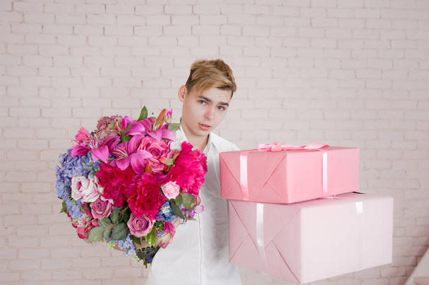 Romance and love. Pink background. - Valokuva, kuva