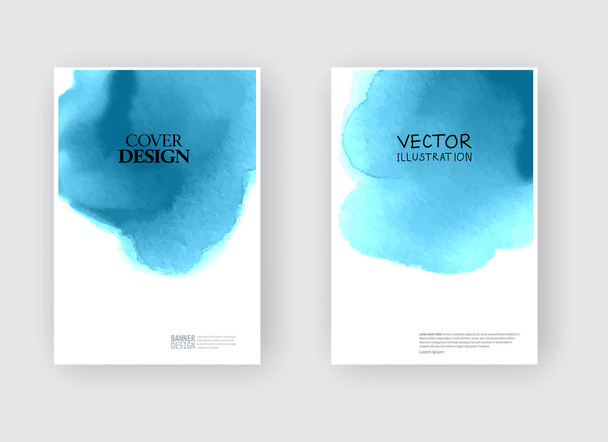 Elegant brochure template design with ink brush elements. Abstract decoration. Vector illustration. - Vektör, Görsel