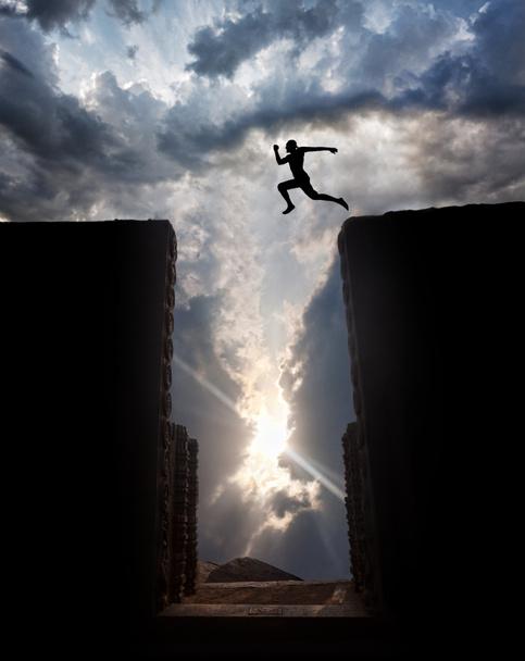Jump over the abyss - Photo, Image