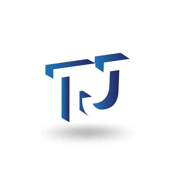 T J Inicial Letra logotipo en plantilla de vector de espacio negativo
 - Vector, imagen