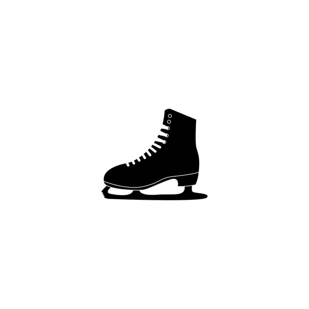 Vektorová ilustrace. Ženská figura, ikona Skates, izolovaná na bílém pozadí. černé - Vektor, obrázek