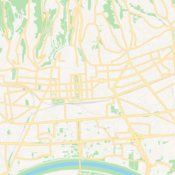 Zagreb, Croácia mapa para impressão
 - Vetor, Imagem