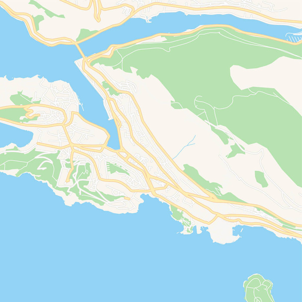 Dubrovnik, Croácia mapa para impressão
 - Vetor, Imagem