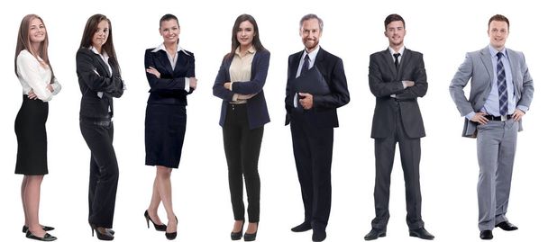 group of successful business people standing in a row. - 写真・画像