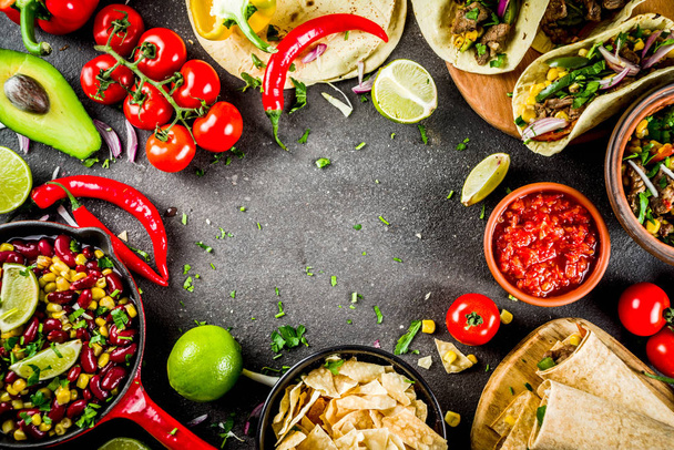 Концепція Мексиканська їжа. Сінко де Майо харчування. - Фото, зображення