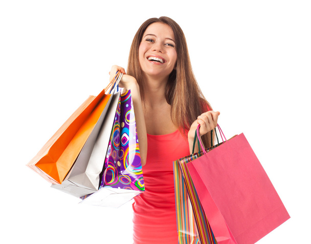 Cheerful shopper - Foto, afbeelding