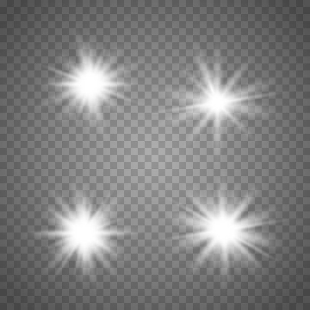 Sada zářící světlo hvězd  - Vektor, obrázek