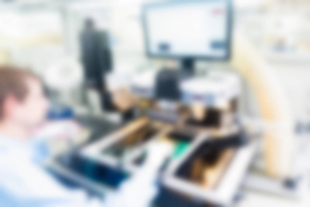 Electronics production plant theme blur background - Foto, imagen