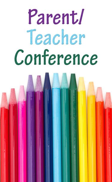 Zprávy nadřazené učitel konference s akvarel, pastelky - Fotografie, Obrázek