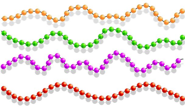 Multicolored beads on a white background. - Vector, Image