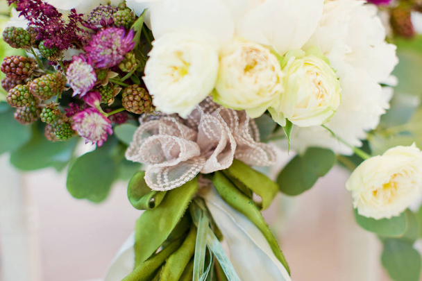 wedding bouquet with white and pink flowers - Photo, Image