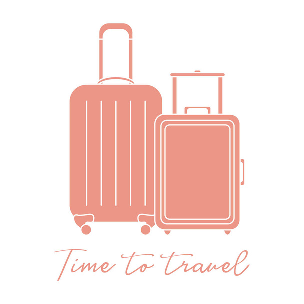 Two suitcases. Summer time, vacation. Leisure. - Vector, Image