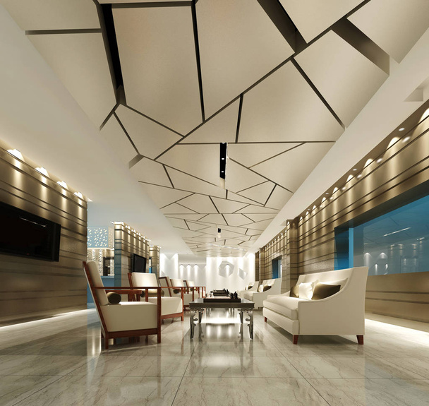 3d render luxury hotel lobby - Photo, Image
