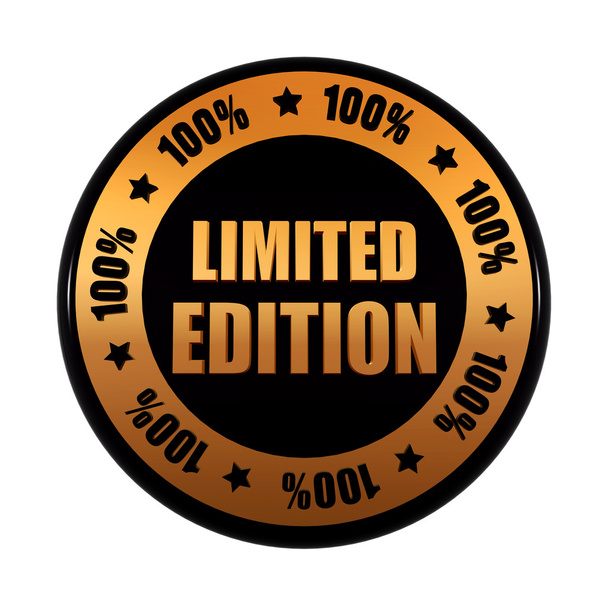 Limited edition 100 percentages in gouden zwarte cirkel etiket - Foto, afbeelding